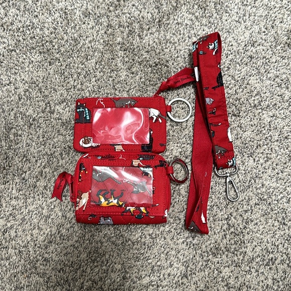 Vera Bradley Holiday Cats- Zip RFID Wallet, Zip ID Wallet, and Lanyard - Picture 2 of 4